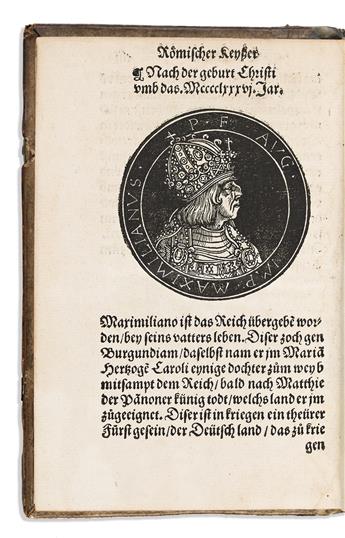 Huttich, Johann (1480?-1544) Römische Keyser abcontravegt, vom ersten Caio Julio an untz uff den jetzige[n] H.K. Carolum.